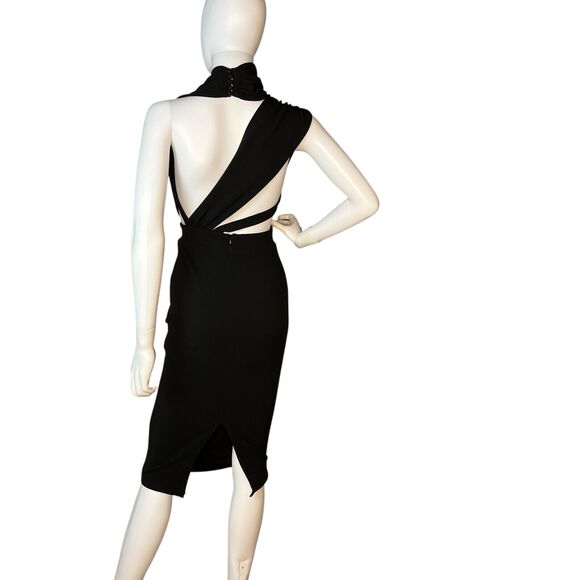 Misha Collection Size XS Helena Midi Halter Dress Black - Picture 5 of 10